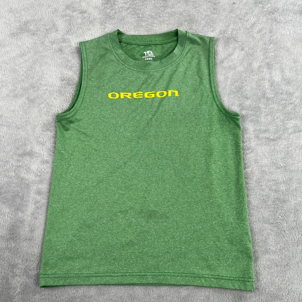 Team Athletics Oregon Ducks Sleeveless Shirt M 8 Green Kids Active Sports Tee